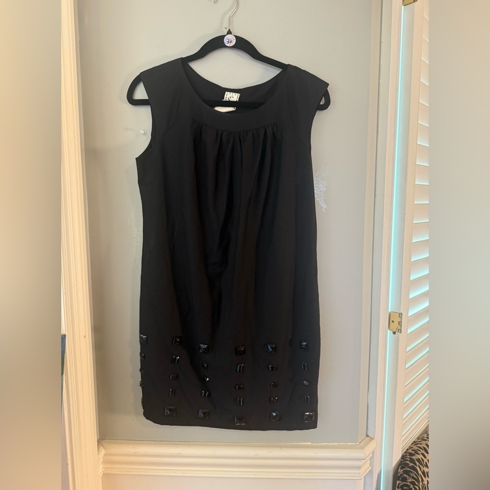 C. Luce Black Embellished Mini Dress Boutique Vintage Medium